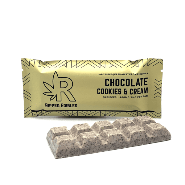 Ripped Edibles Cookies and Cream Chocolate Bar