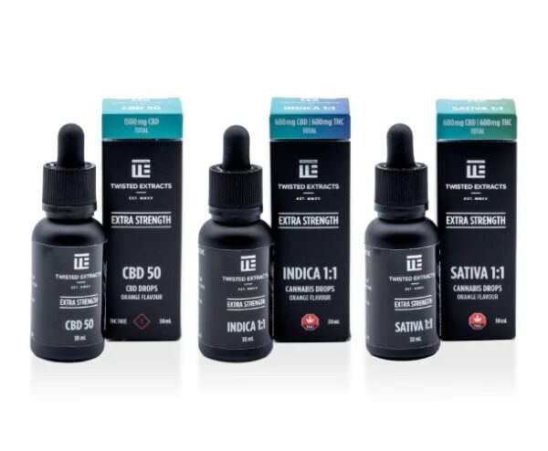 Twisted Extracts Sativa 1:1 Oil Drops Extra Strength drops