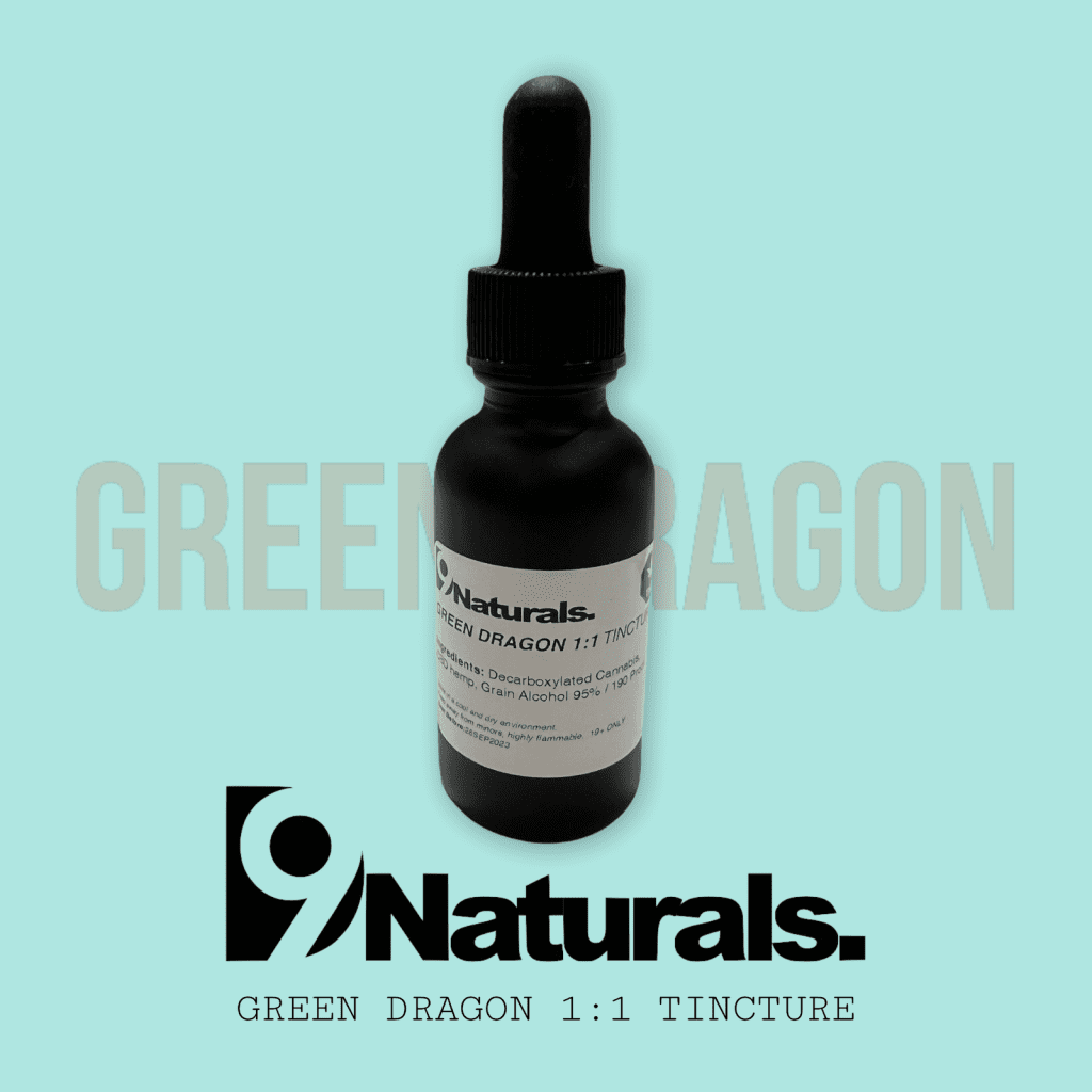 D9Naturals Green Dragon 1-1 THC and CBD Tincture (1000mg)