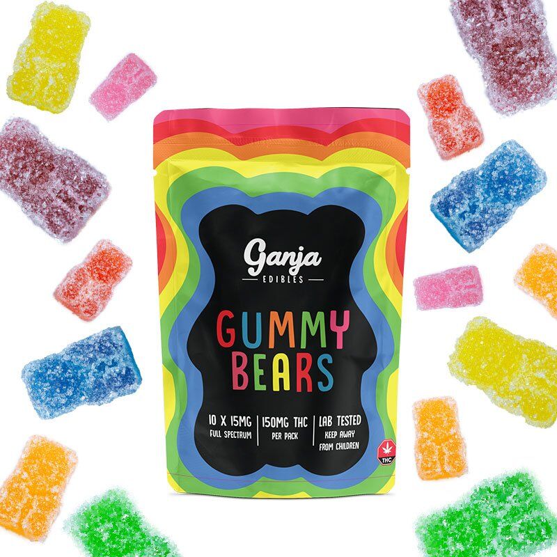 Ganja Edibles THC Sour Gummy Bears 150mg