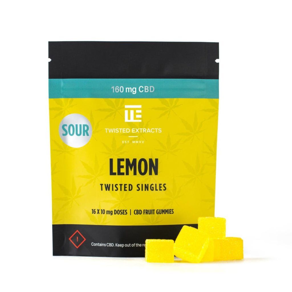 Twisted Extracts Sour Lemon Singles 160mg CBD Dosage